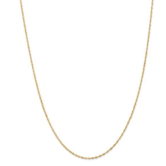 1mm 14k Yellow Gold Diamond Cut Singapore Chain Necklace, 18 Inch - Picture 1 of 8